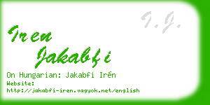 iren jakabfi business card